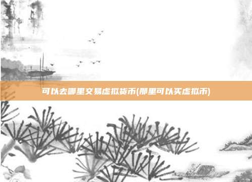 可以去哪里交易虚拟货币(那里可以买虚拟币)