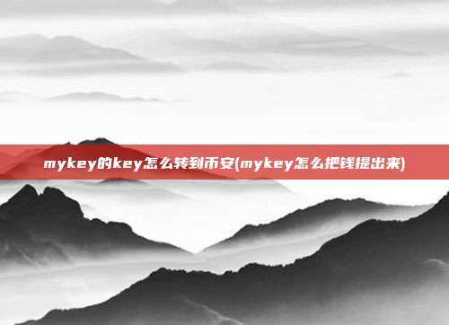 mykey的key怎么转到币安(mykey怎么把钱提出来)