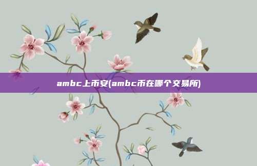 ambc上币安(ambc币在哪个交易所)