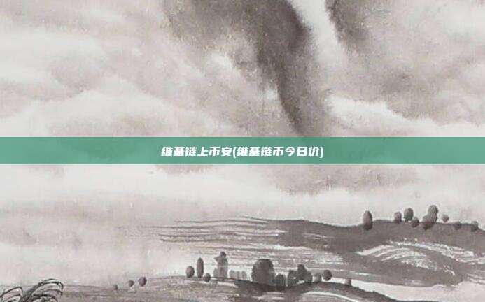 维基链上币安(维基链币今日价)