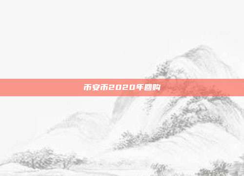 币安币2020年回购