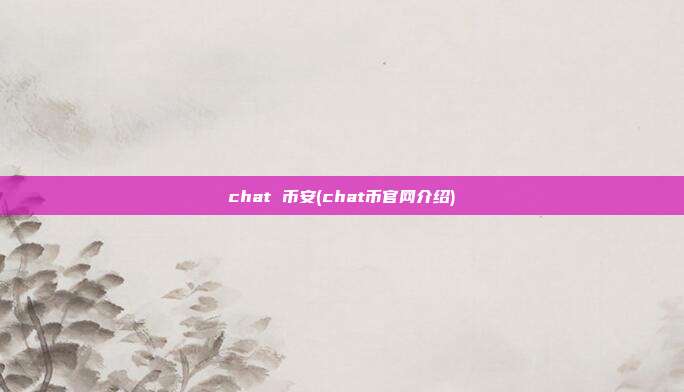 chat 币安(chat币官网介绍)