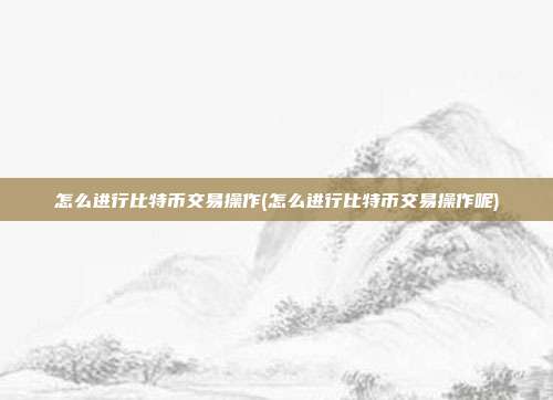 怎么进行比特币交易操作(怎么进行比特币交易操作呢)