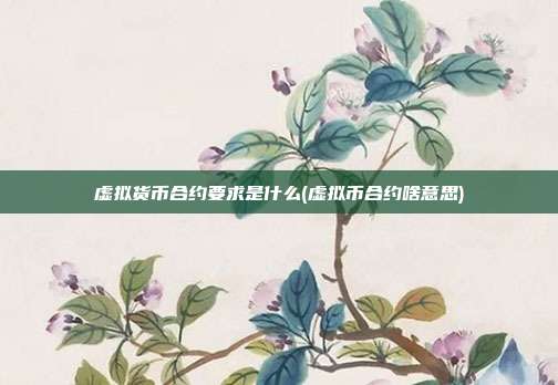 虚拟货币合约要求是什么(虚拟币合约啥意思)