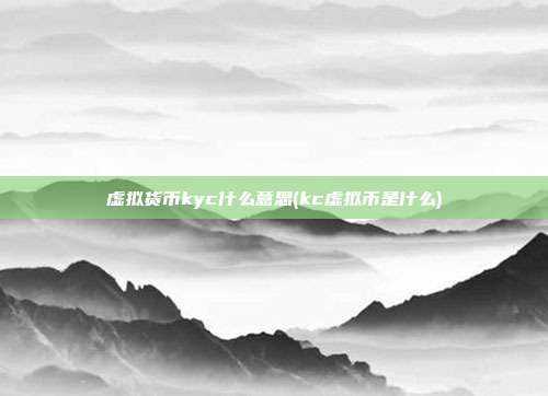 虚拟货币kyc什么意思(kc虚拟币是什么)