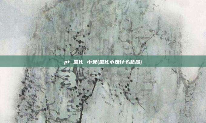 pt 量化 币安(量化币是什么意思)