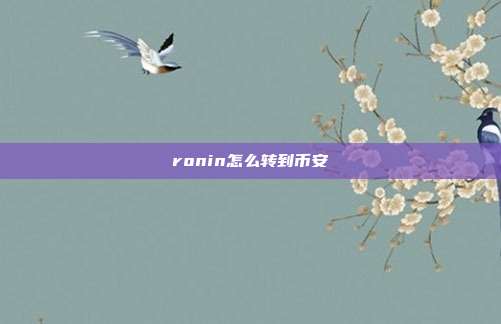 ronin怎么转到币安