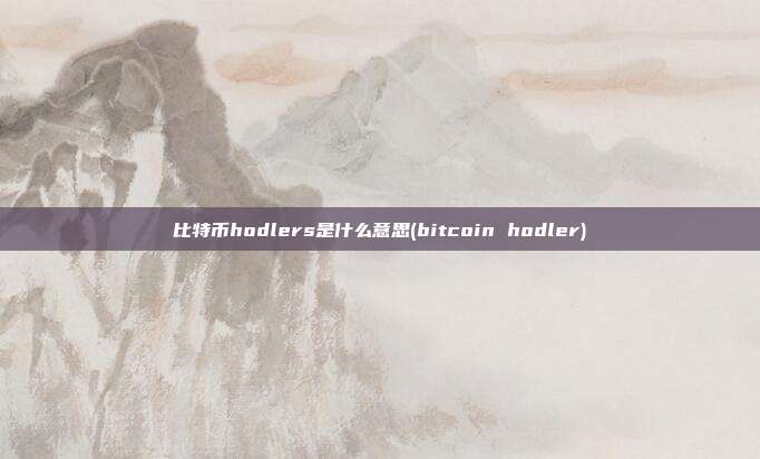 比特币hodlers是什么意思(bitcoin hodler)