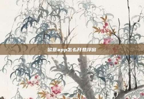 欧意app怎么开悬浮窗