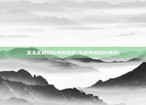 怎么正规挖比特币软件(怎样可以挖比特币)