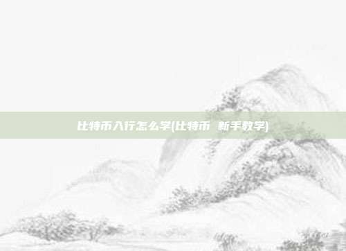 比特币入行怎么学(比特币 新手教学)