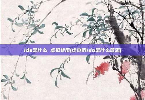 ids是什么 虚拟货币(虚拟币ido是什么意思)