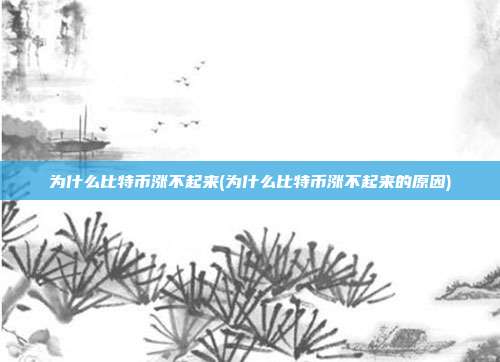 为什么比特币涨不起来(为什么比特币涨不起来的原因)