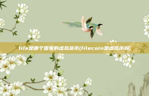 file是哪个国家的虚拟货币(filecoin是虚拟币吗)