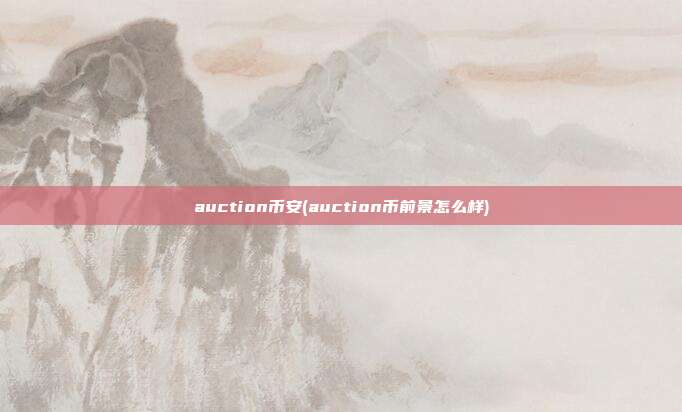 auction币安(auction币前景怎么样)