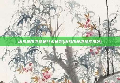 虚拟货币泡沫是什么意思(虚拟币是泡沫<a href=