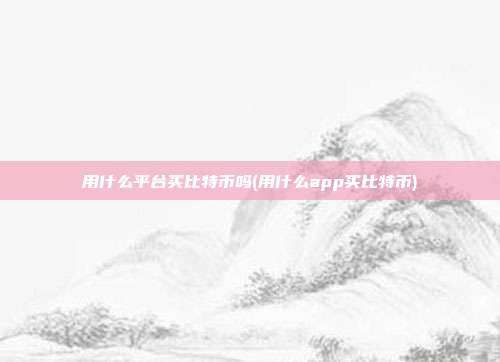 用什么平台买比特币吗(用什么app买比特币)