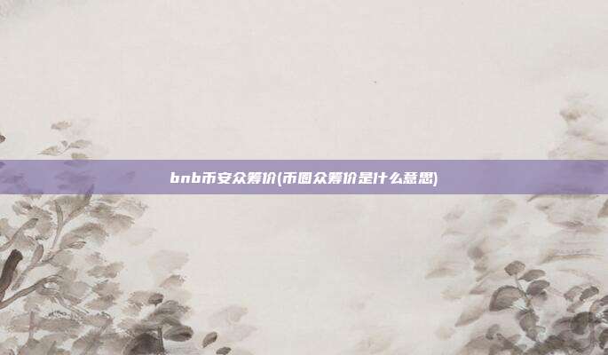 bnb币安众筹价(币圈众筹价是什么意思)